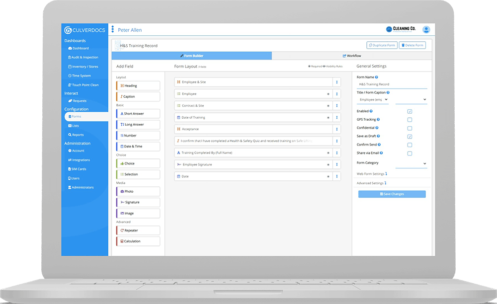 Customisable forms allow you to tailor forms for a specific use case, process, and the desired outcome